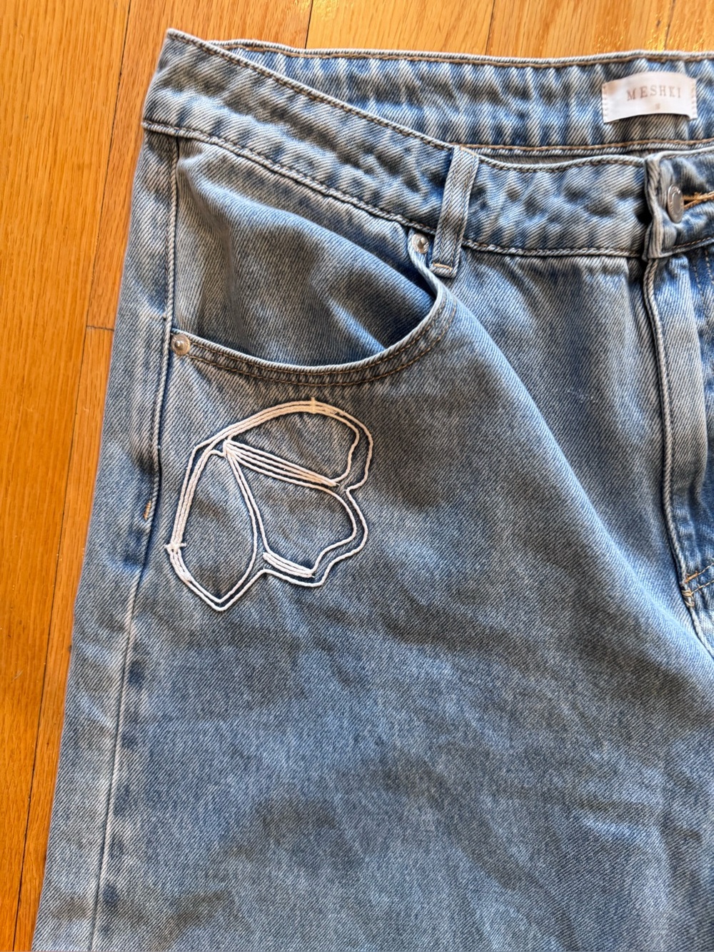 Meshki embroidered wide leg jeans - Picture 3 of 10